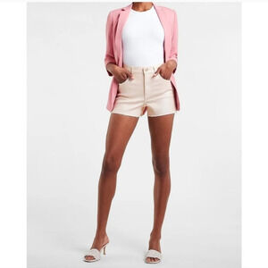 💚5/$25 Express Super High Waisted Coated Mom Shorts - Pale Pink - Size 6 Cotton